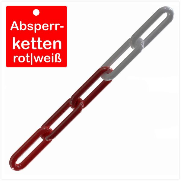 Absperrkette Kunststoff rot/weiß